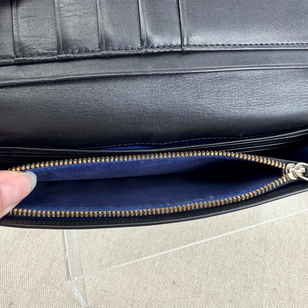 Paul Smith Black Leather Signature Stripe Continental Wallet Long Zip Pouch - Picture 8 of 9